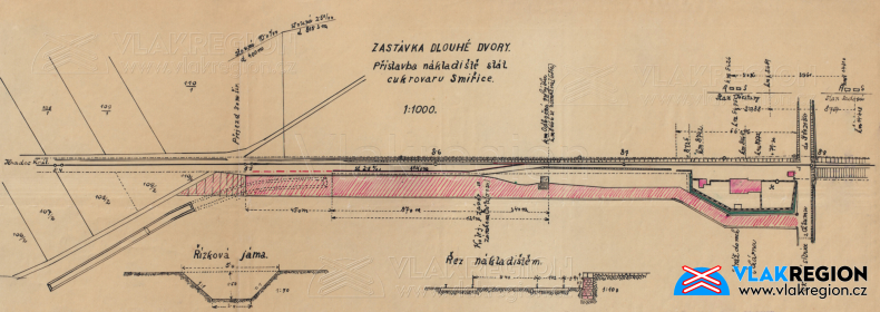 Mapa Dlouhé Dvory 1925